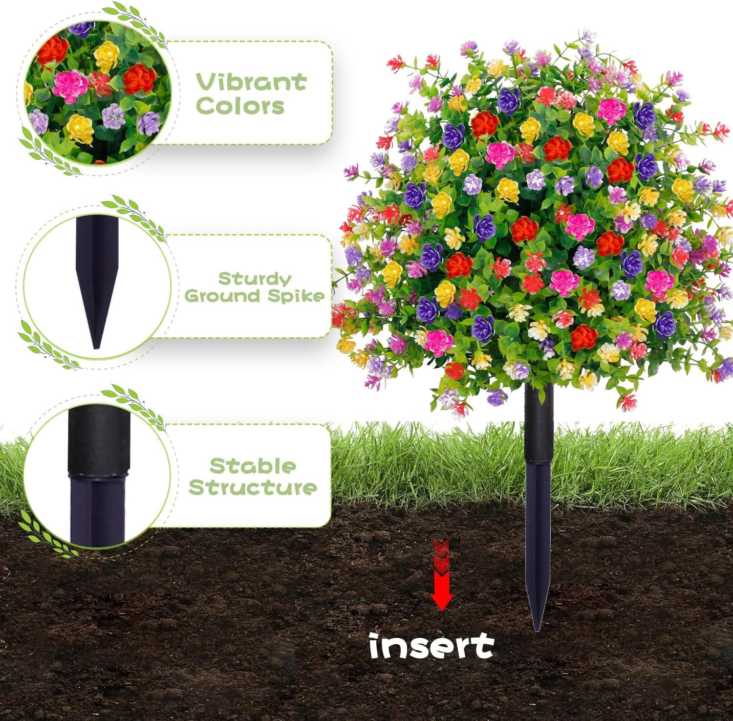 UV Resistant 23.6” Artificial Topiary Ball Trees – 2 Pack Outdoor Decor