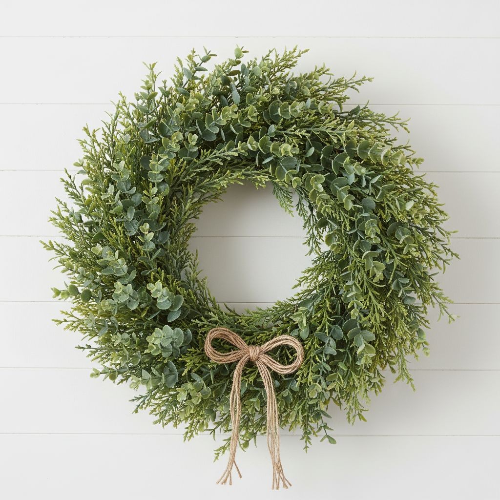 Set of 3 Faux Greenery Bushes Artificial Eucalyptus Rosemary Cedar Greenery Wedd