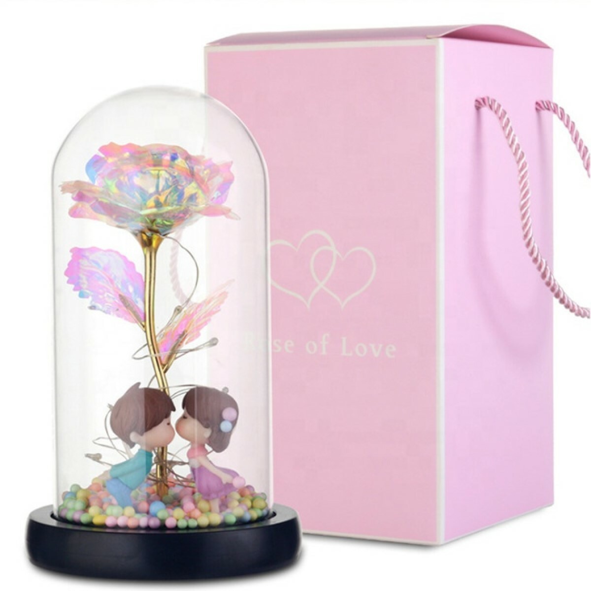 Eternal Rose Flower LED Enchanted Galaxy Rose Flower in Glass Valentine’s Gift