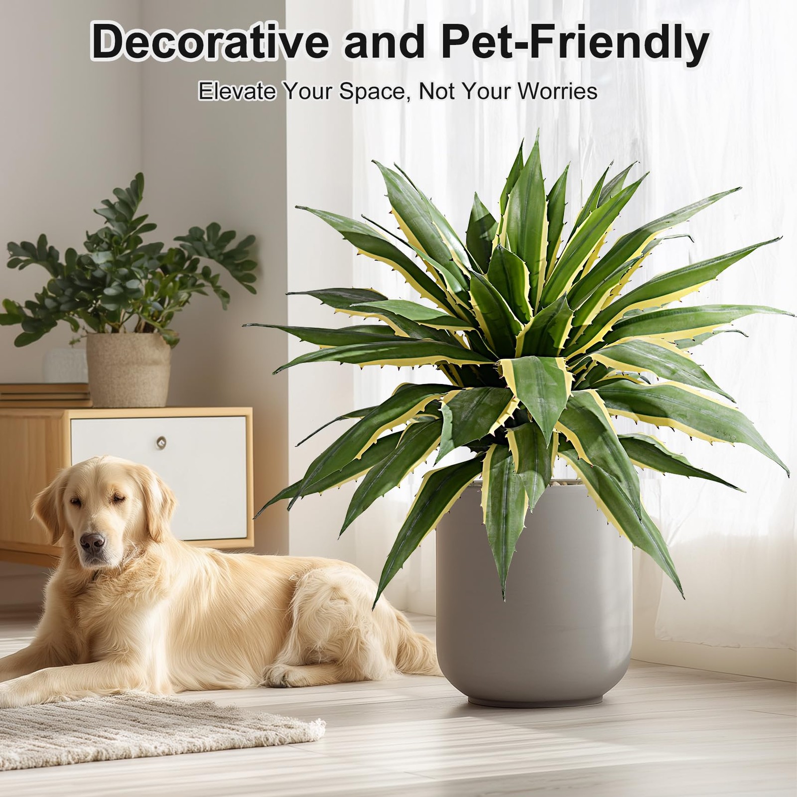 Artificial Agave Plant Fake Agave Planters for Indoor Outdoor Faux Agave Plan…