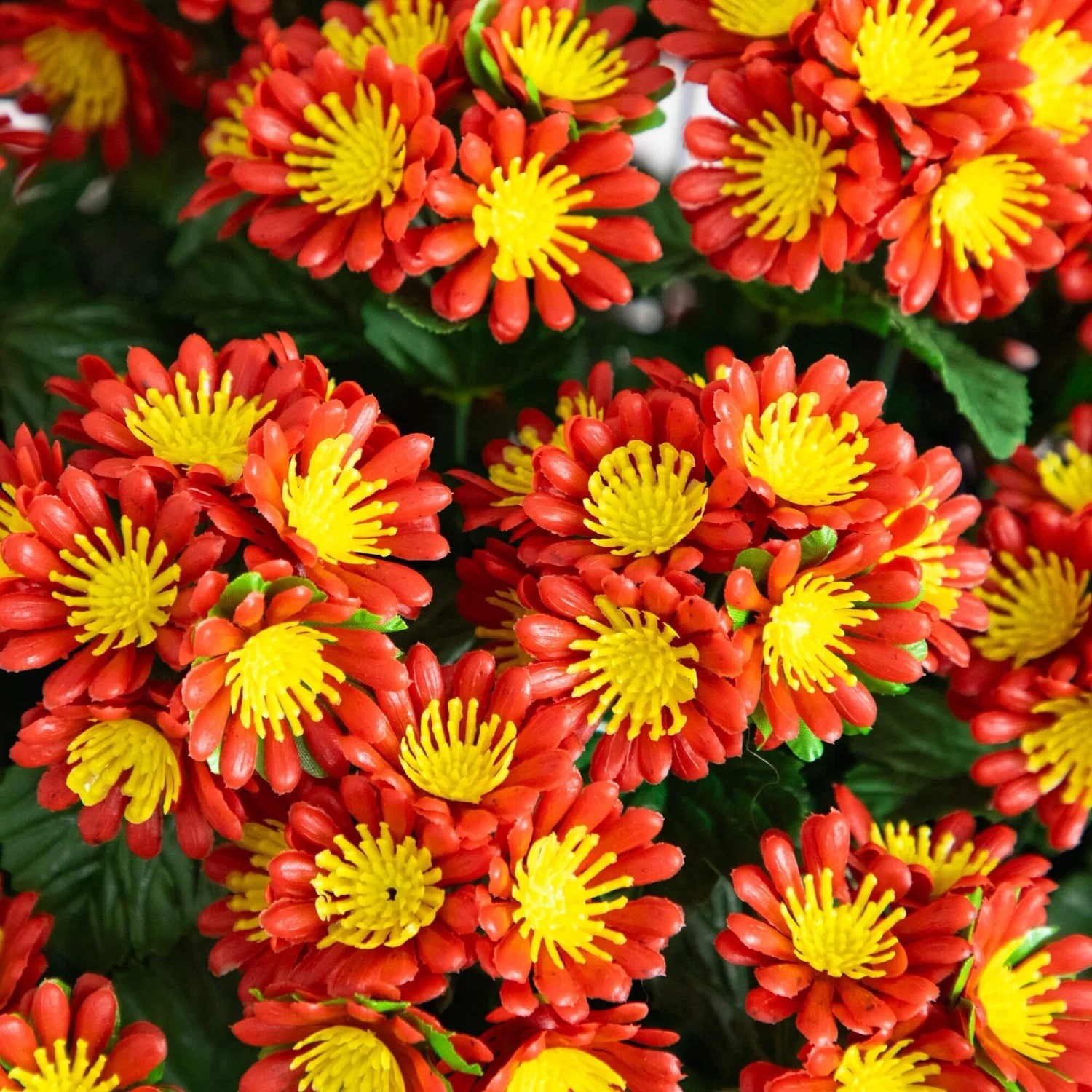 24” UV Resistant Artificial Chrysanthemum Hanging Basket Indoor/Outdoor