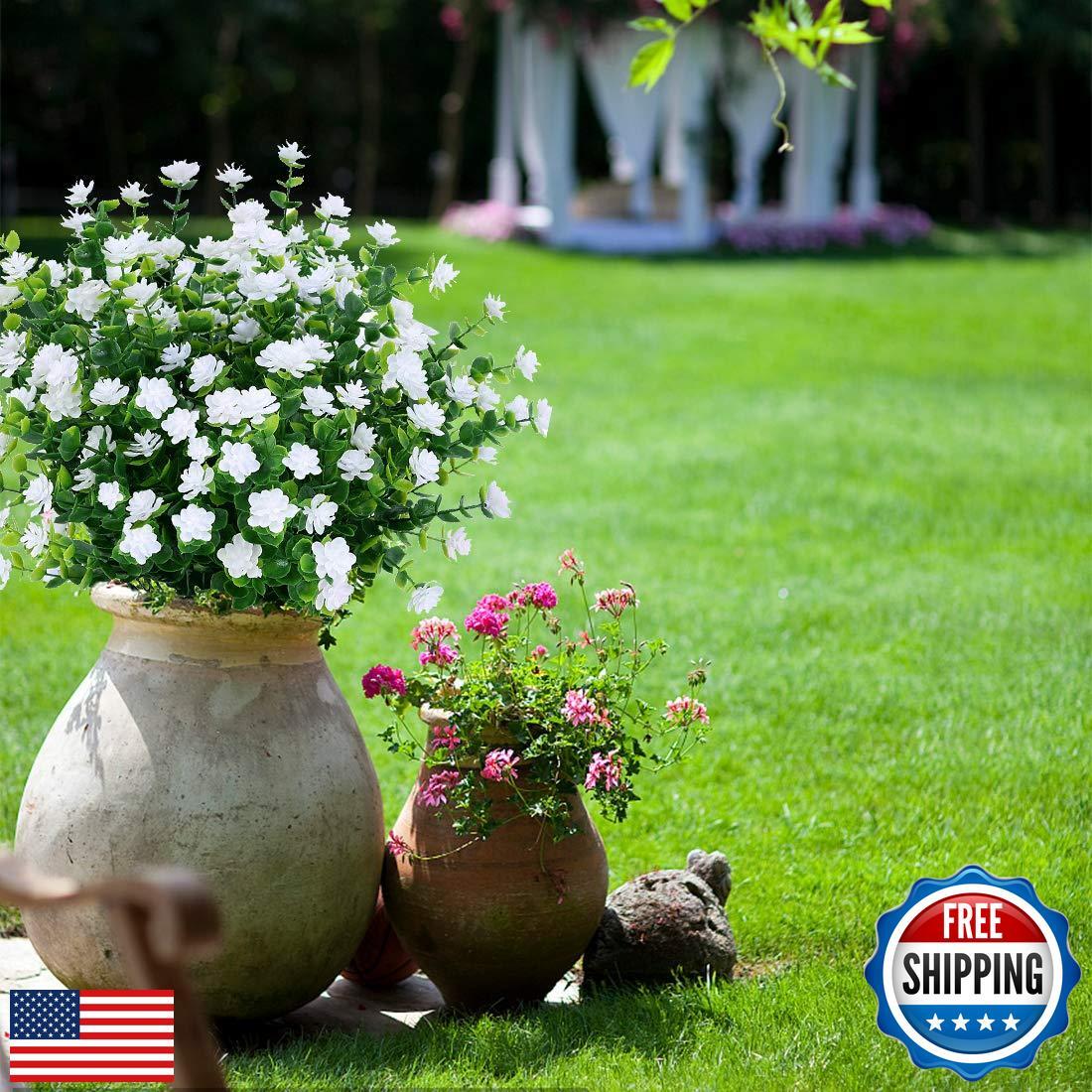 URSTOUD 24PCS Artificial Flowers, Fake Artificial Greenery UV Resistant No Fa