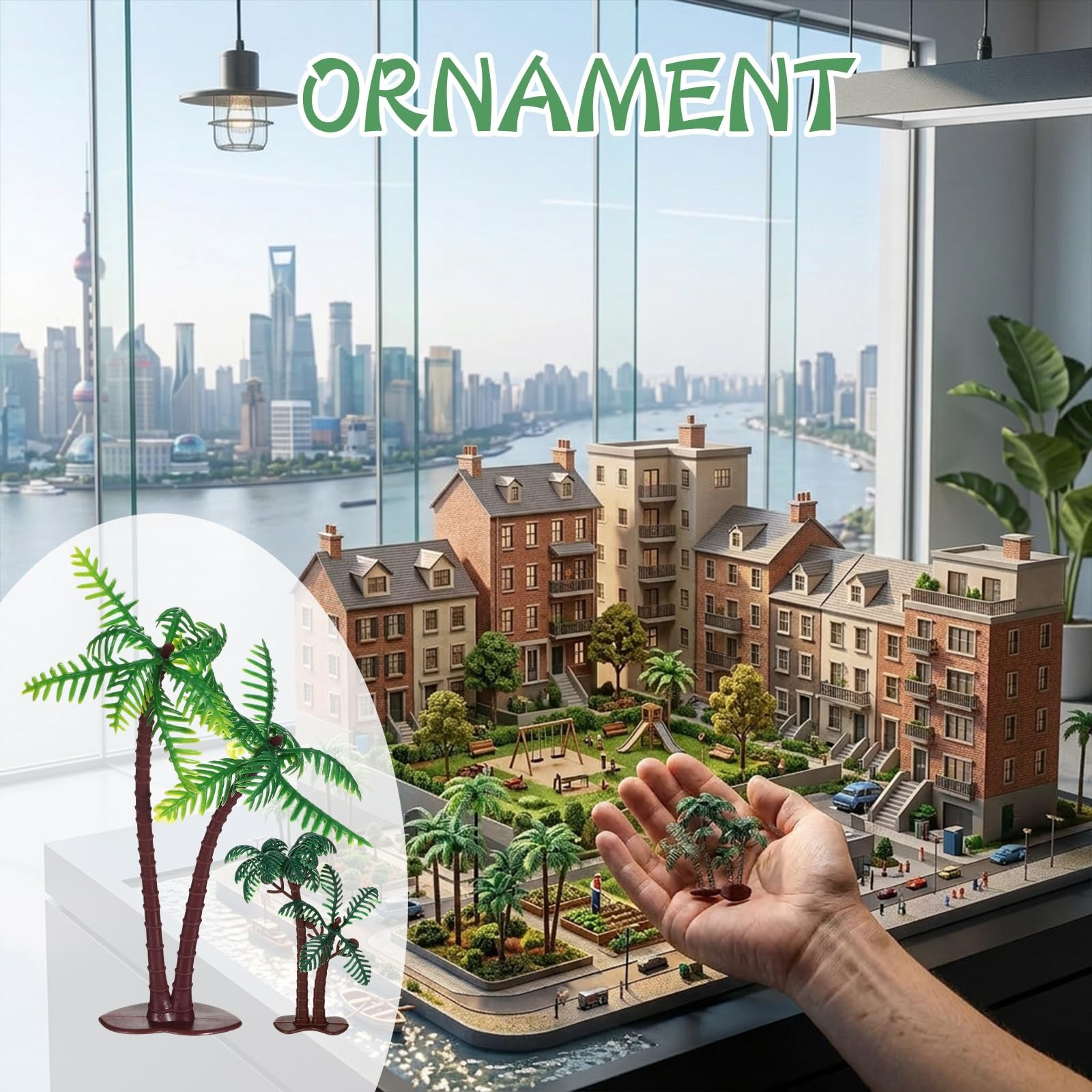 10 Pieces Mini Palm Tree Set, Artificial Palm Trees for Rainforest Diorama Su…