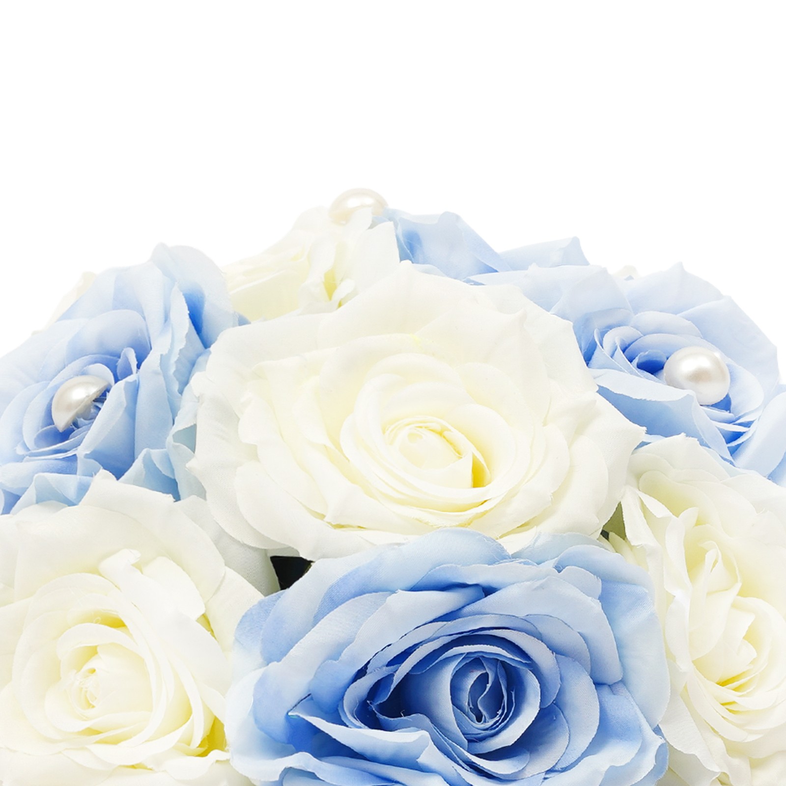 10 Pcs Handmade Bouquet Party Wedding Artificial Flower Balls Deco, White+Blue