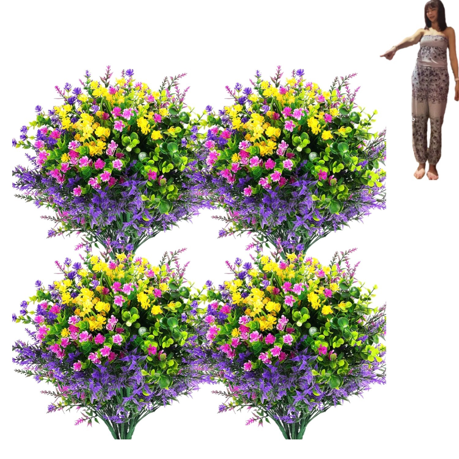 Versatile 12 Piece UV Resistant Flower Set – Ideal for Hanging Planters & Vases