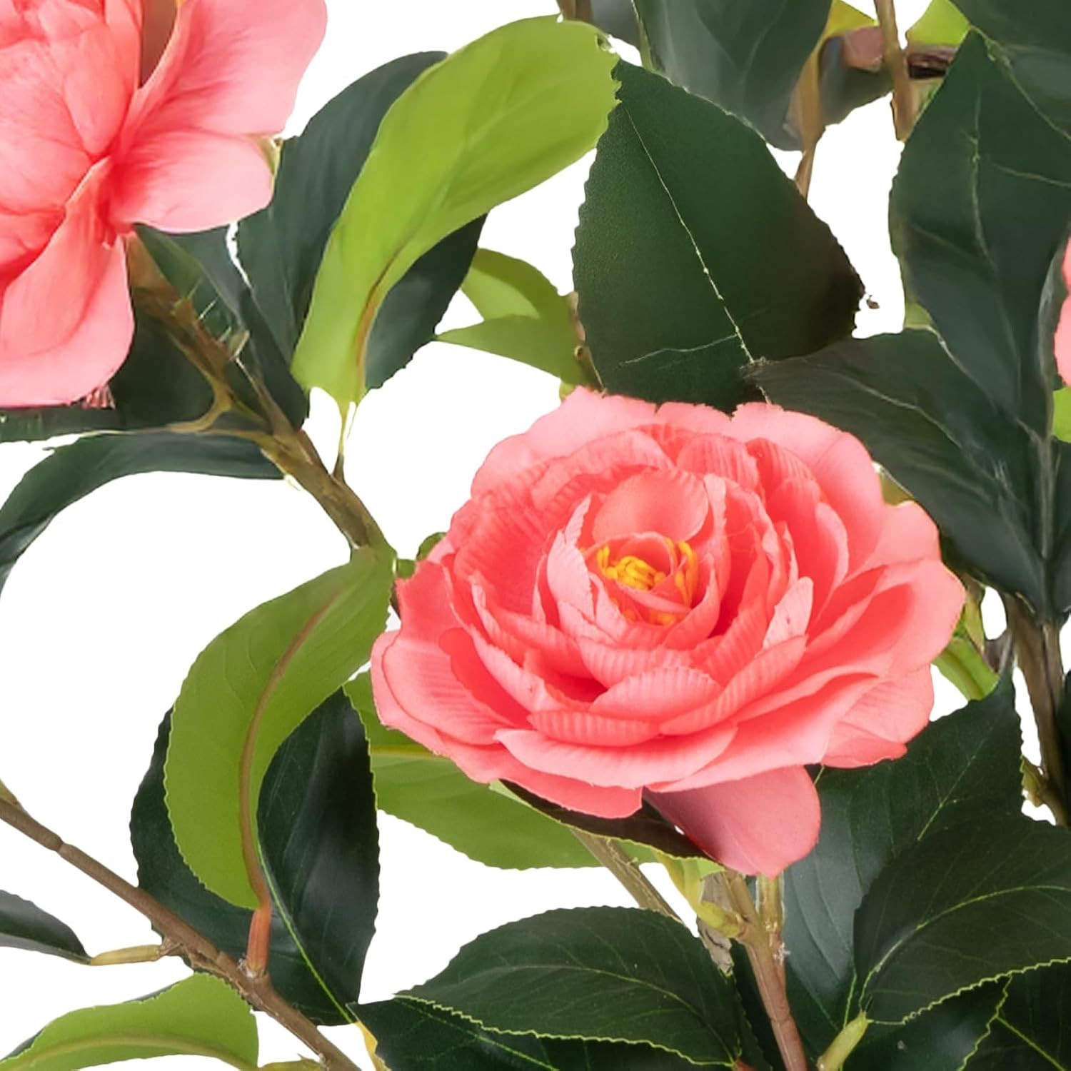 Artificial Camellia Tree 2 Pack – Realistic Camellia Plants in Pot with Pink Flo
