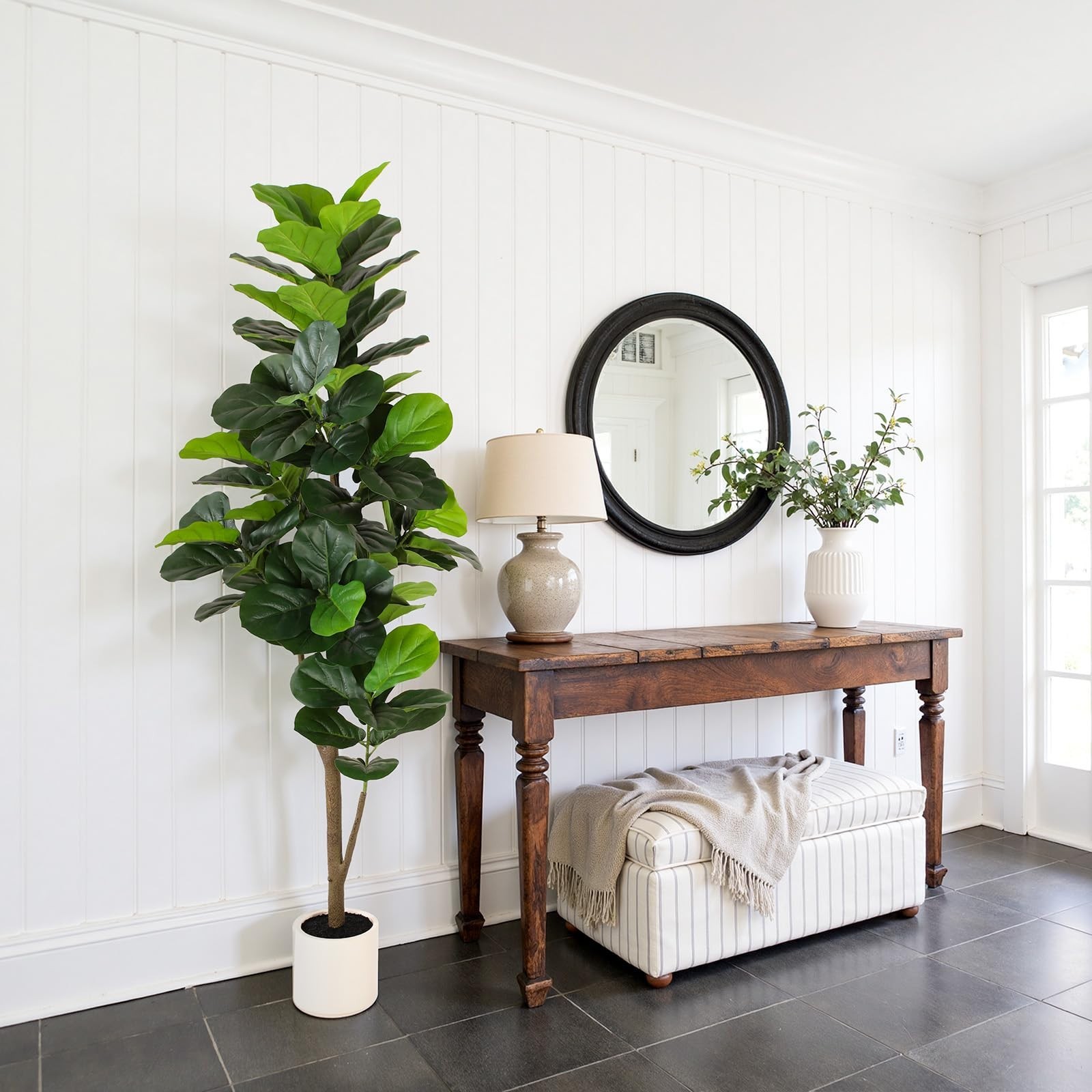 6FT Faux Fiddle Leaf Fig Tree – Realistic Artificial Plant for Home & Office Dec