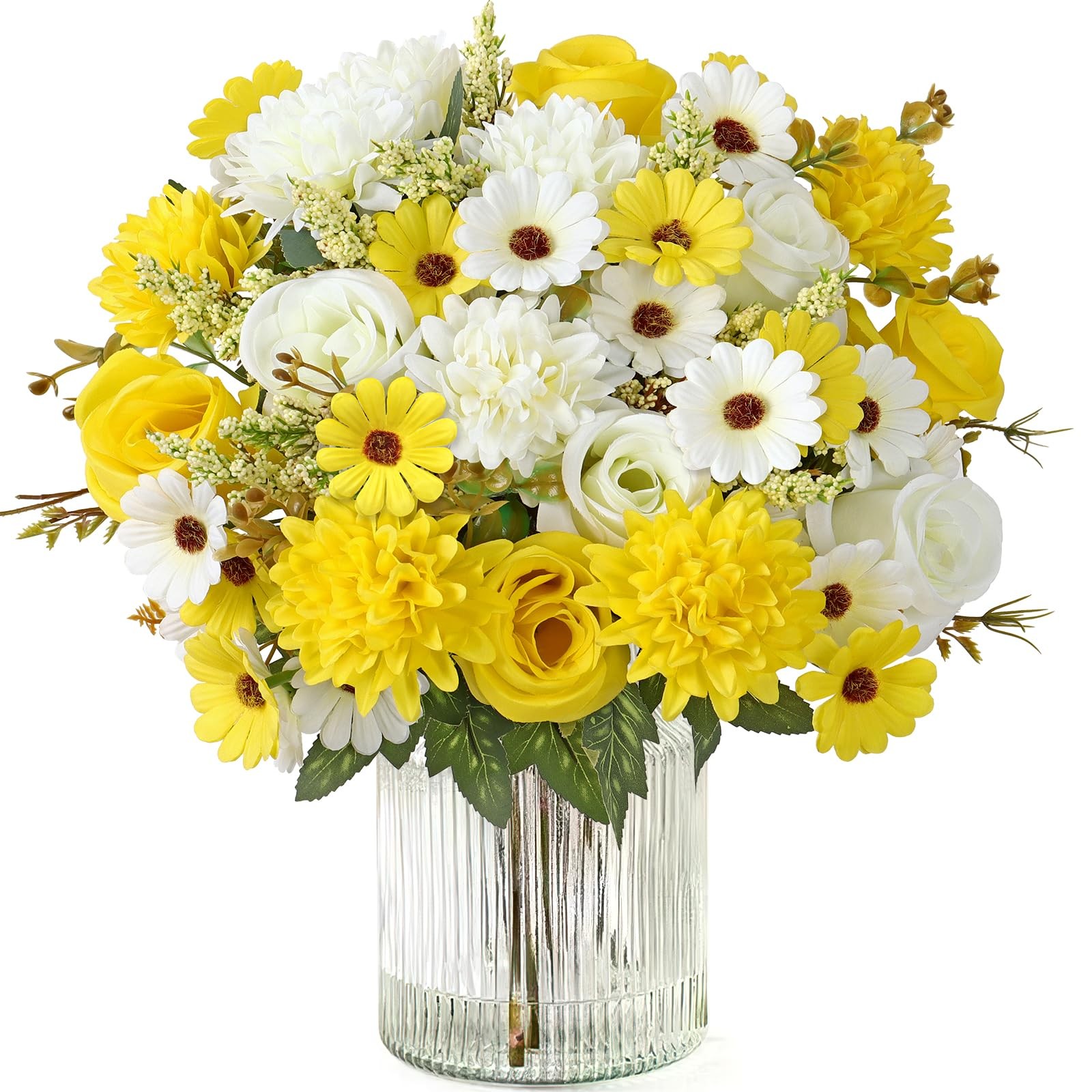 Artificial Flowers Like Real Artificial Bouquet 4 Packs Silk Artificial Roses…