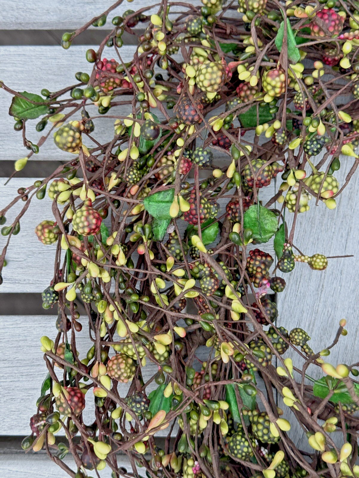 Raspberry Twig Wreath 16-21” Berry Fall Door Decoration Wall Decor – NEW