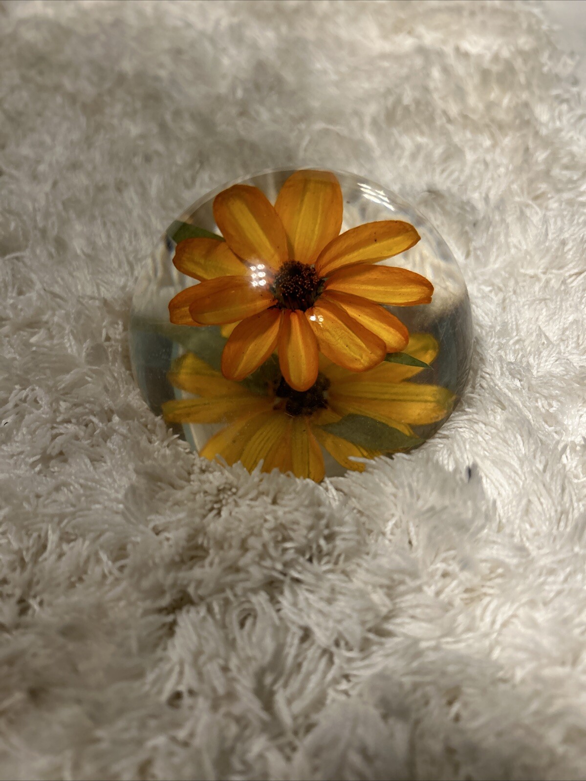 Vintage Flower Paperweight