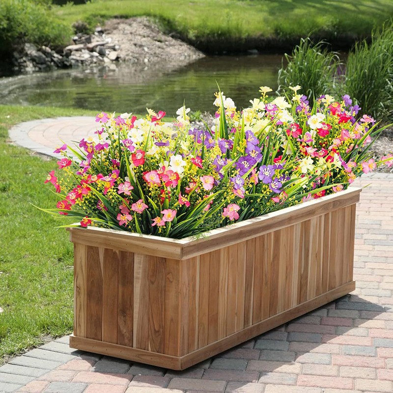 12 Bundles Artificial Fake Flowers for Outdoor Spring Summer Decoration, Faux