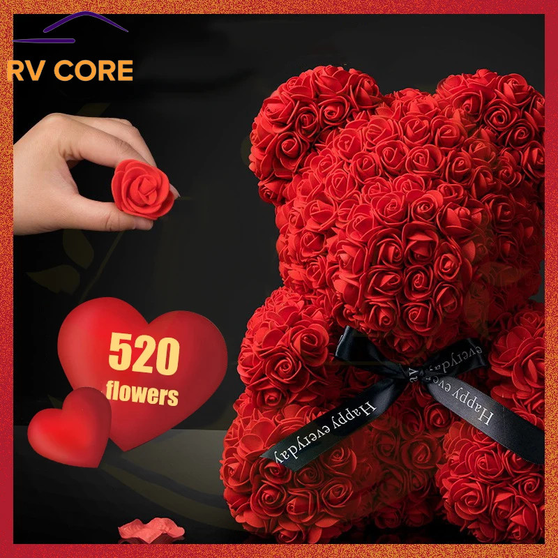 10″ Rose Teddy Bear with LED Light Gift Box Valentine’s Day Gift for Women