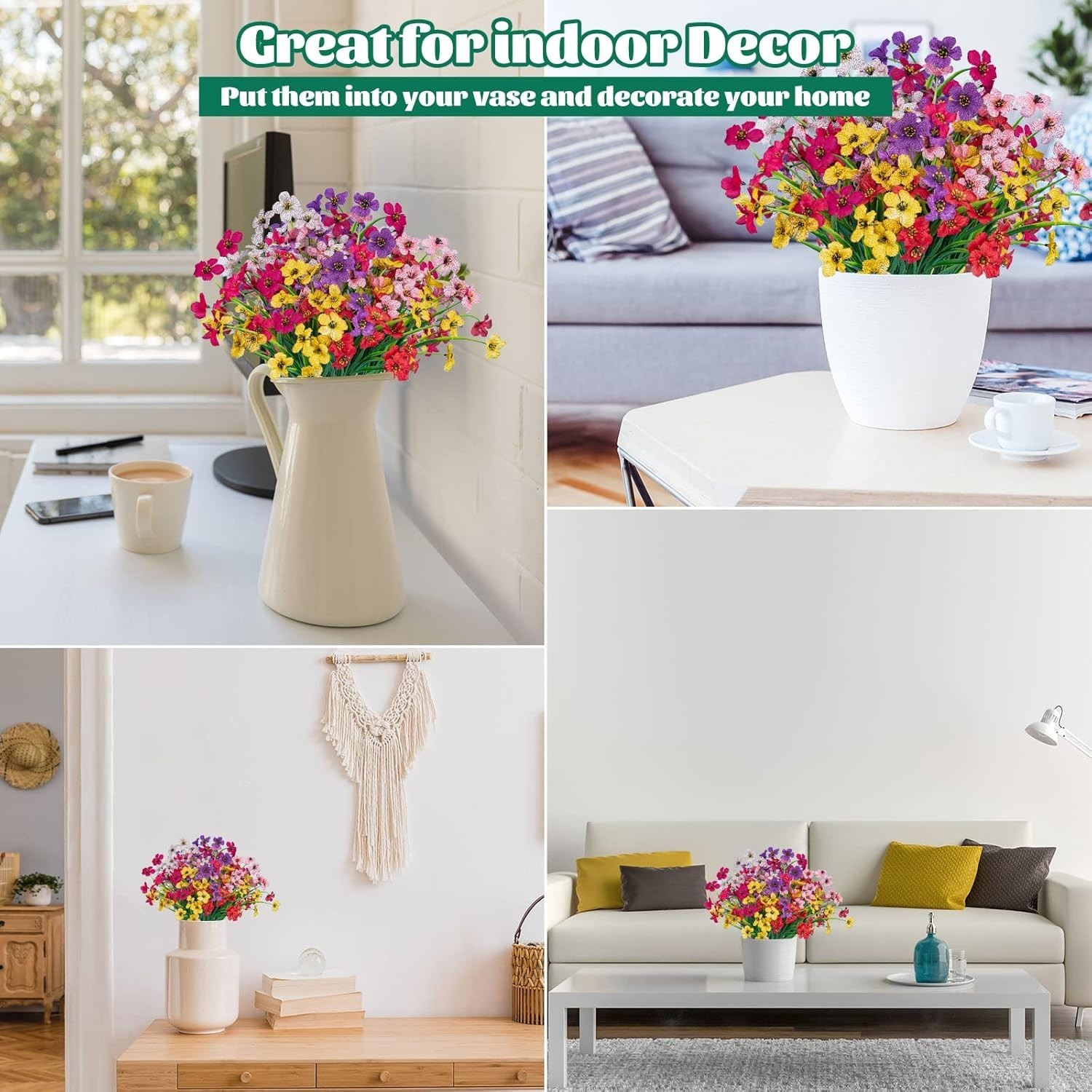 Lifelike 24 Pcs Handmade Faux Flowers – Perfect for Garden and Wedding Use