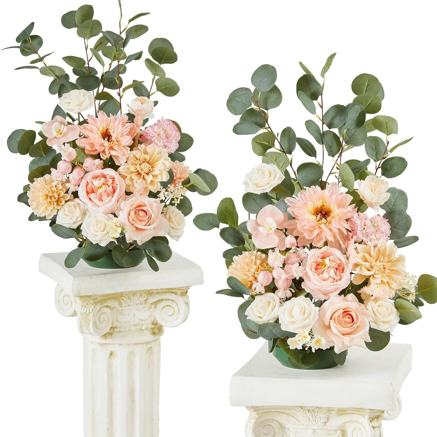 TINGE TIME Free-Standing Artificial Flower Set of 2, with Rubber Pad