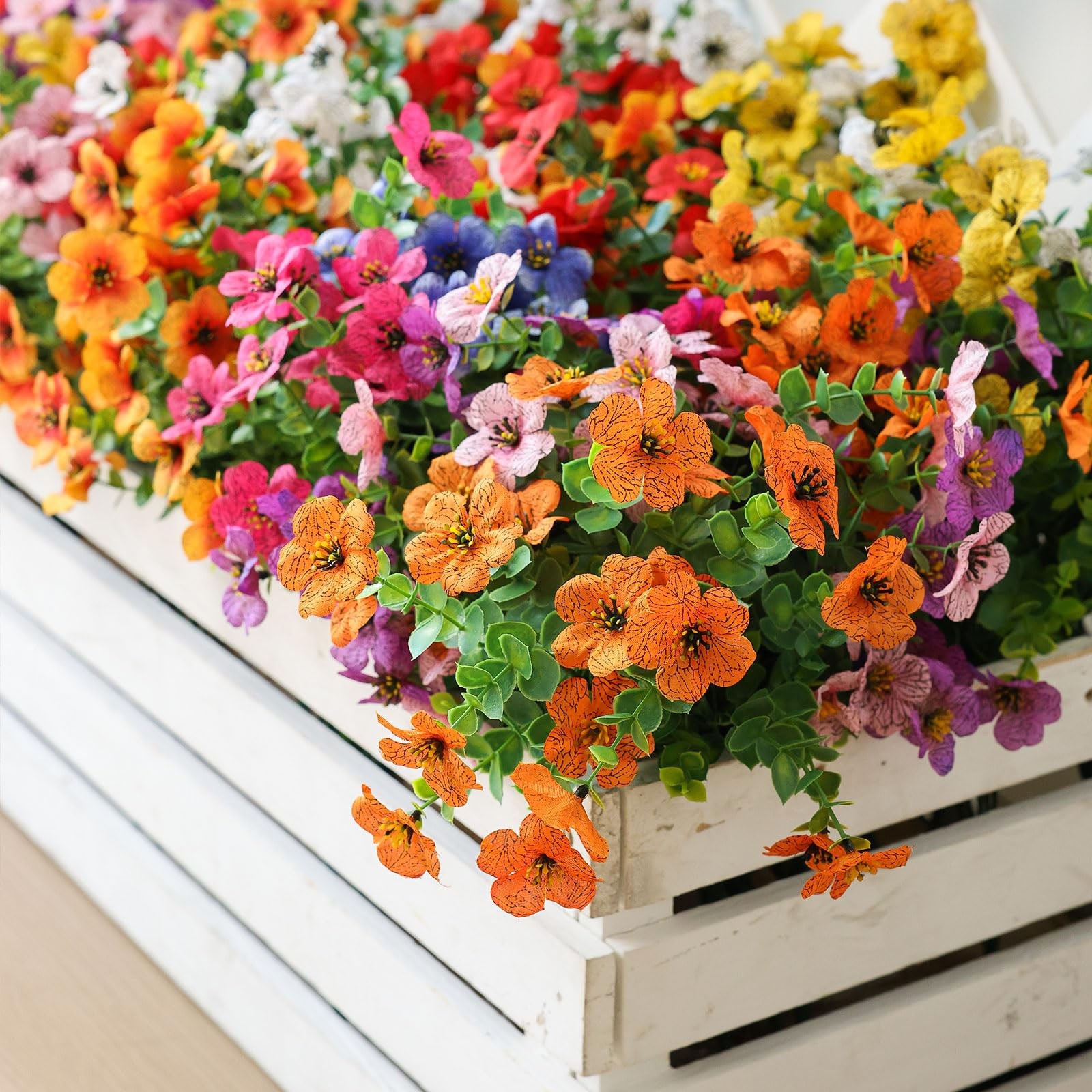 Artificial Flowers for Outdoors 20 Bundles Realistic Faux Silk Flower UV Resi…