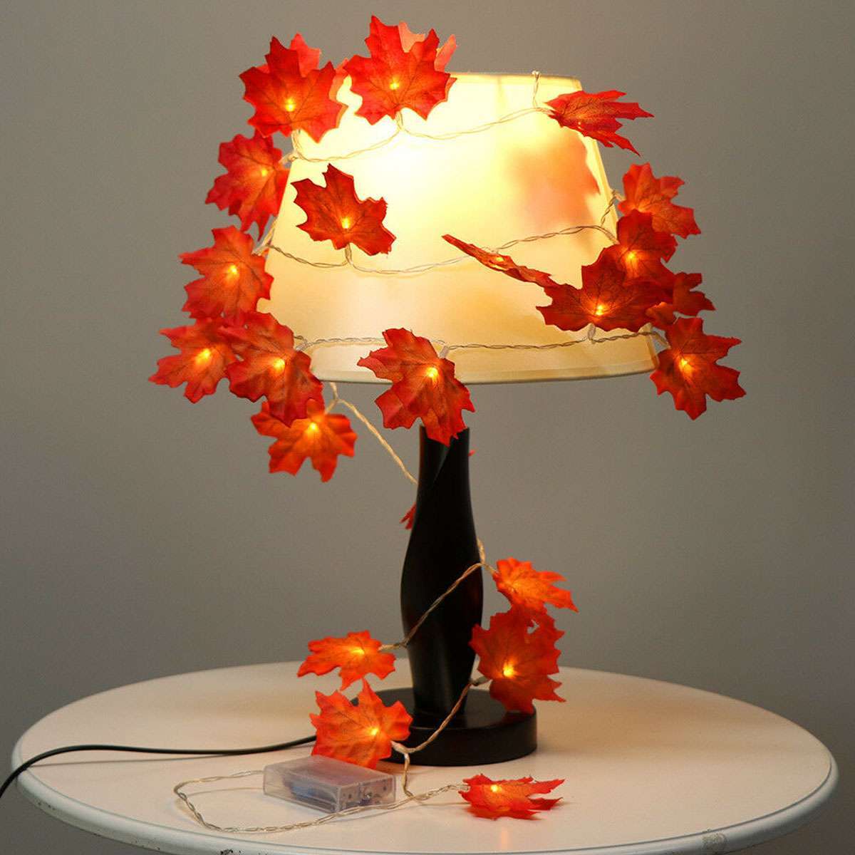 Fall Garland Decor Maple Leaf String Light Thanksgiving Christmas Halloween 2023