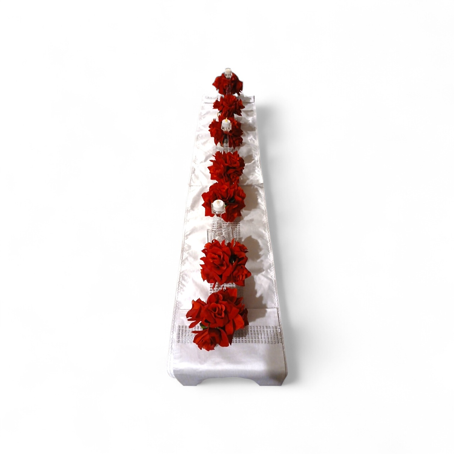Red Rose Floral Arrangement Tea Cup POP-IN Romantic Elegant Wedding Holiday LOVE