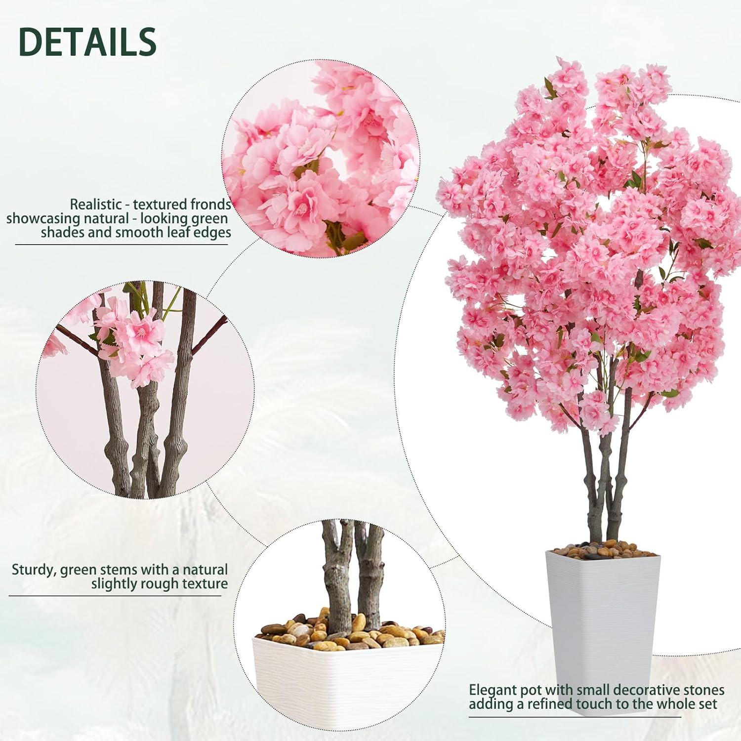 5FT Artificial Cherry Blossom Tree – Pink Sakura Decor for Home & Events