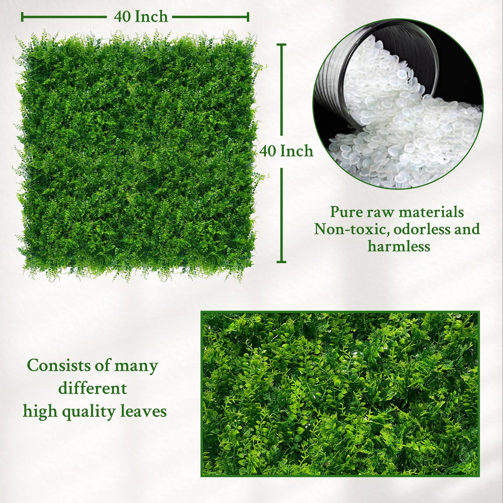 Artificial Plants Hedge Grass Wall Panels: 20×20 Inch 4P(11.5 SQFT)
