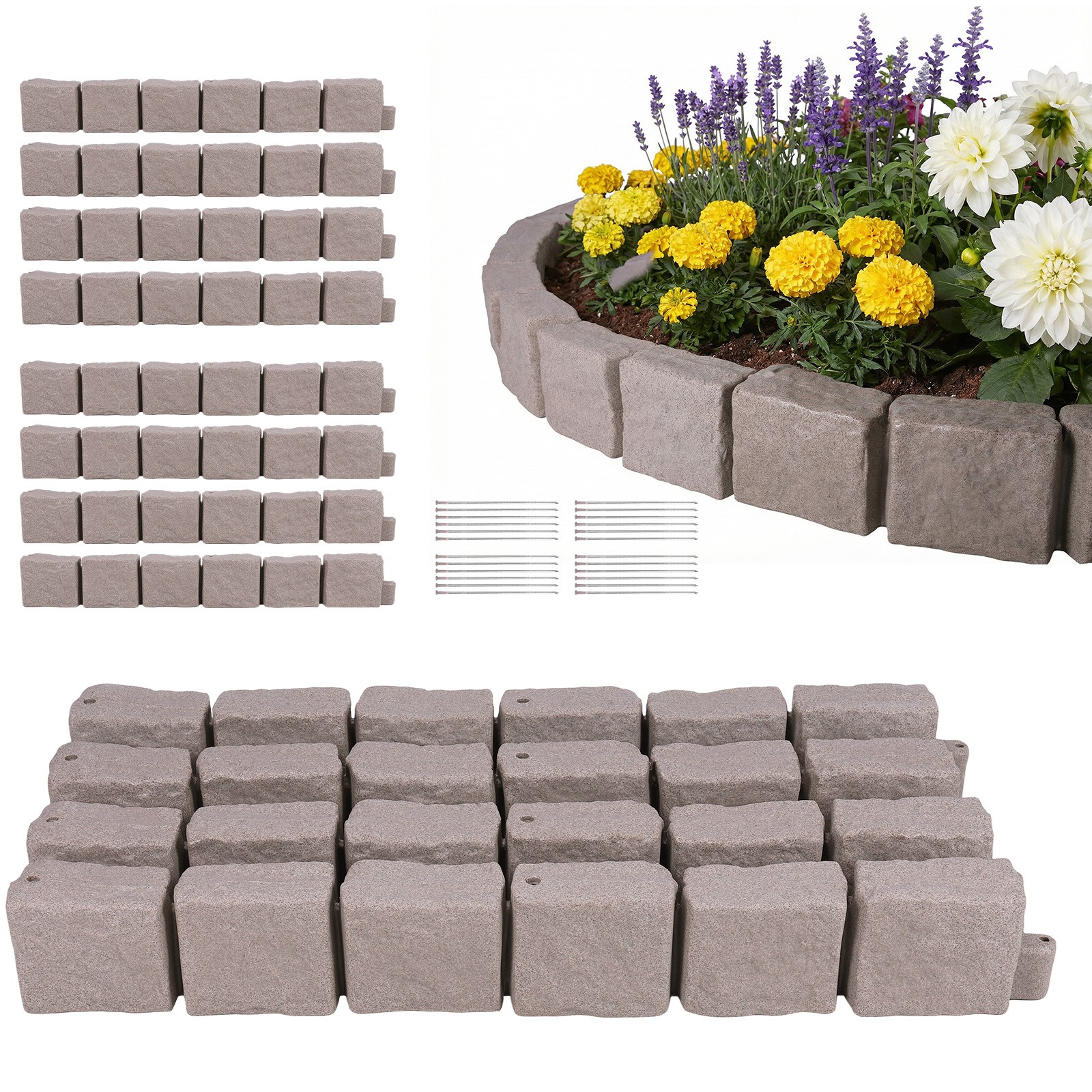 Faux Stone Landscape Edging Faux Stone Edging Kit 12pcs for Home Improvement USA