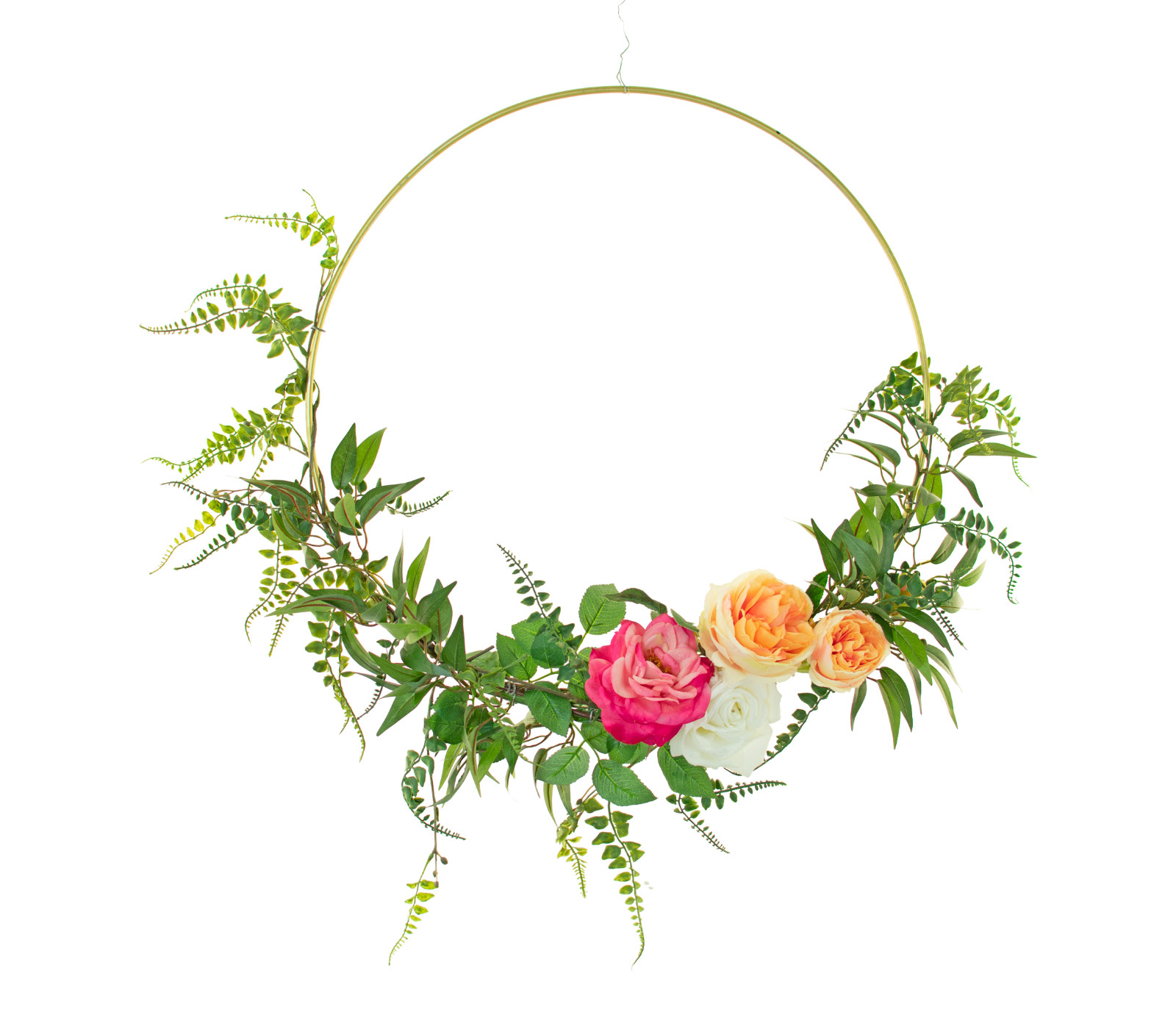 Floral Door Wreath Artisanal Home Decor Artificial Flowers Greenery 18in