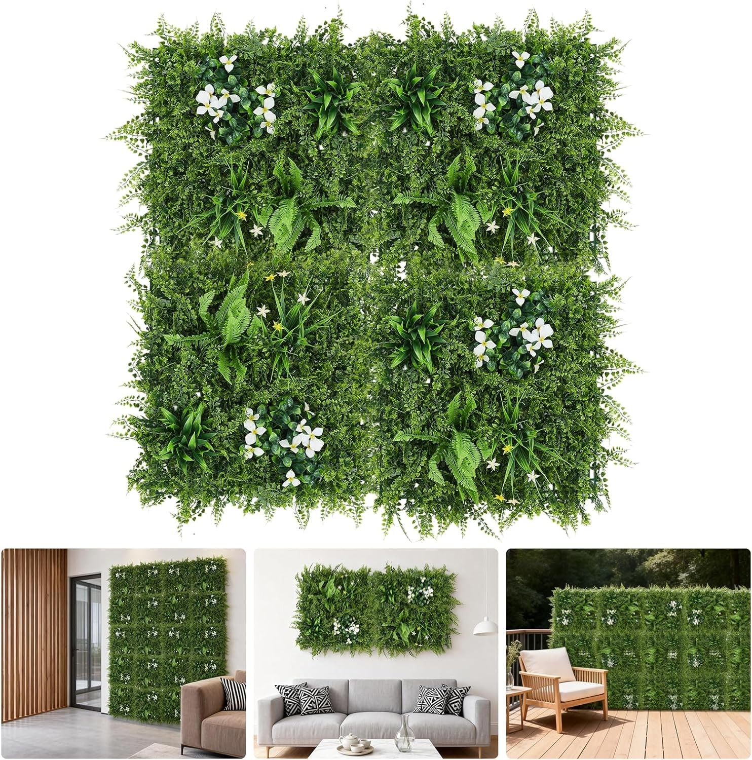 4/8/12X Artificial Greenery Wall Hedge Grass Fence Plant Fake Mat Foliage Panels