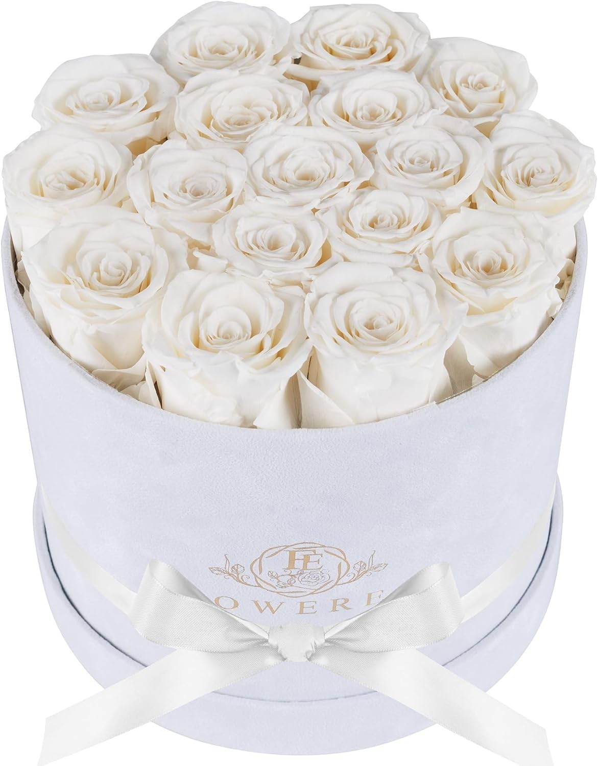 Luxury Suede Box with 17 Preserved Roses