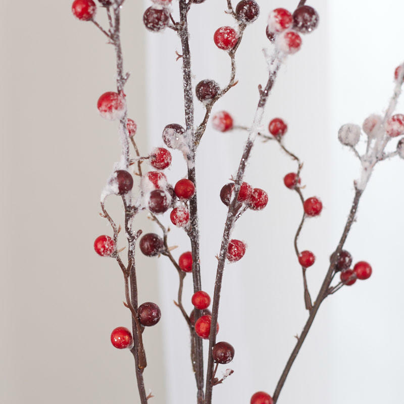 Factory Direct Craft Frosted Burgundy Artificial Berry Spray