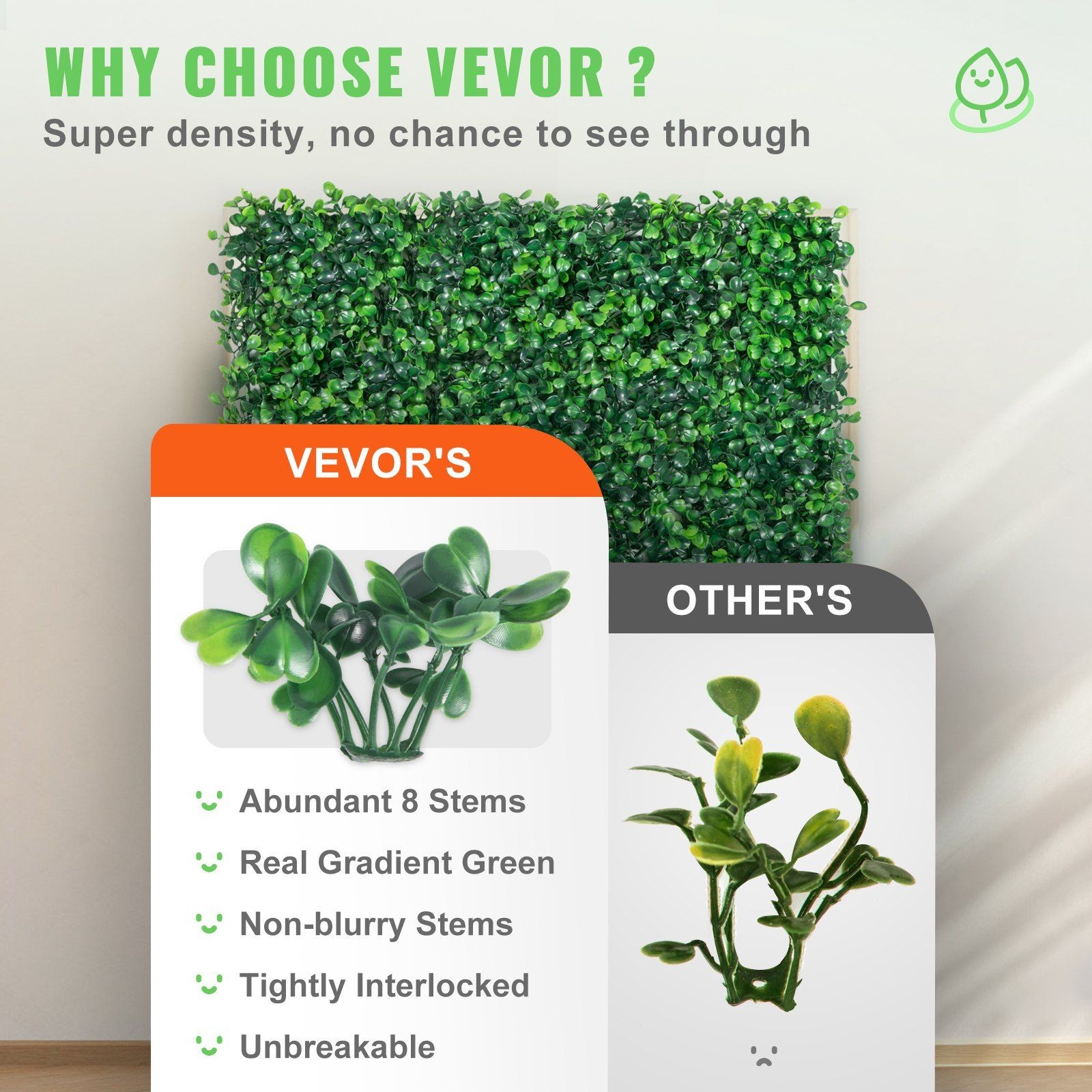 12pcs 10x10in Dense-Foliage PE Boxwood Panels Outdoor Indoor Privacy Screen
