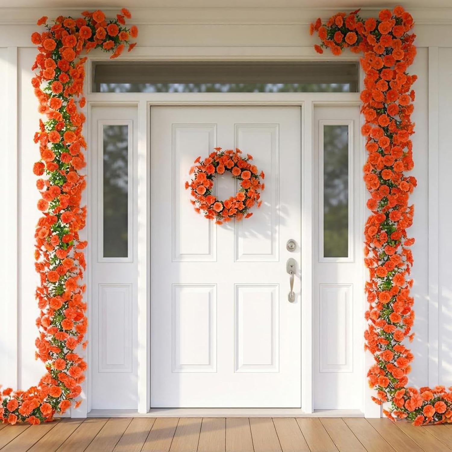 Dremisland 2 Pack Spring Summer Flower Garland 5.9FT Artificial Morning Glory Fl