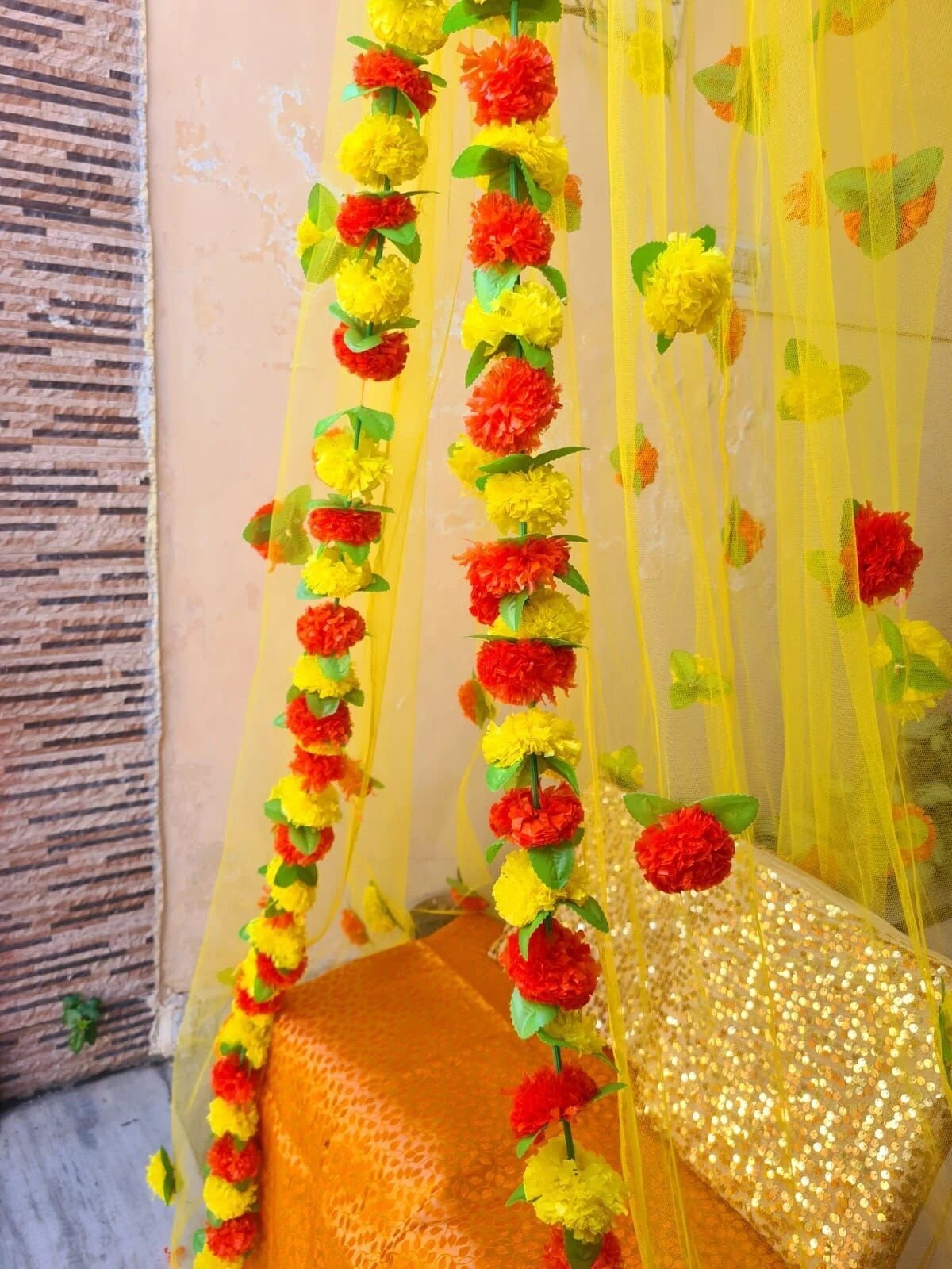 Haldi Canopy Decor Curtain For Decoration Stage Backdrop NIkha Photo Prop Decor