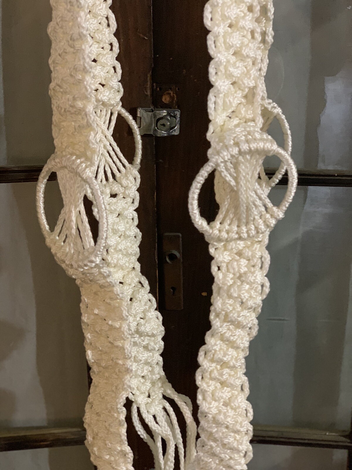 New Crocheted Nylon Plant Hanger! Ivory White Fits 4-6” Plant Pot!