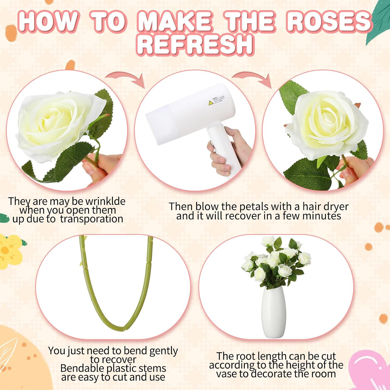 150 Pcs Artificial Silk Roses Flowers Bulk for Weddings, Valentine’S Day & Home