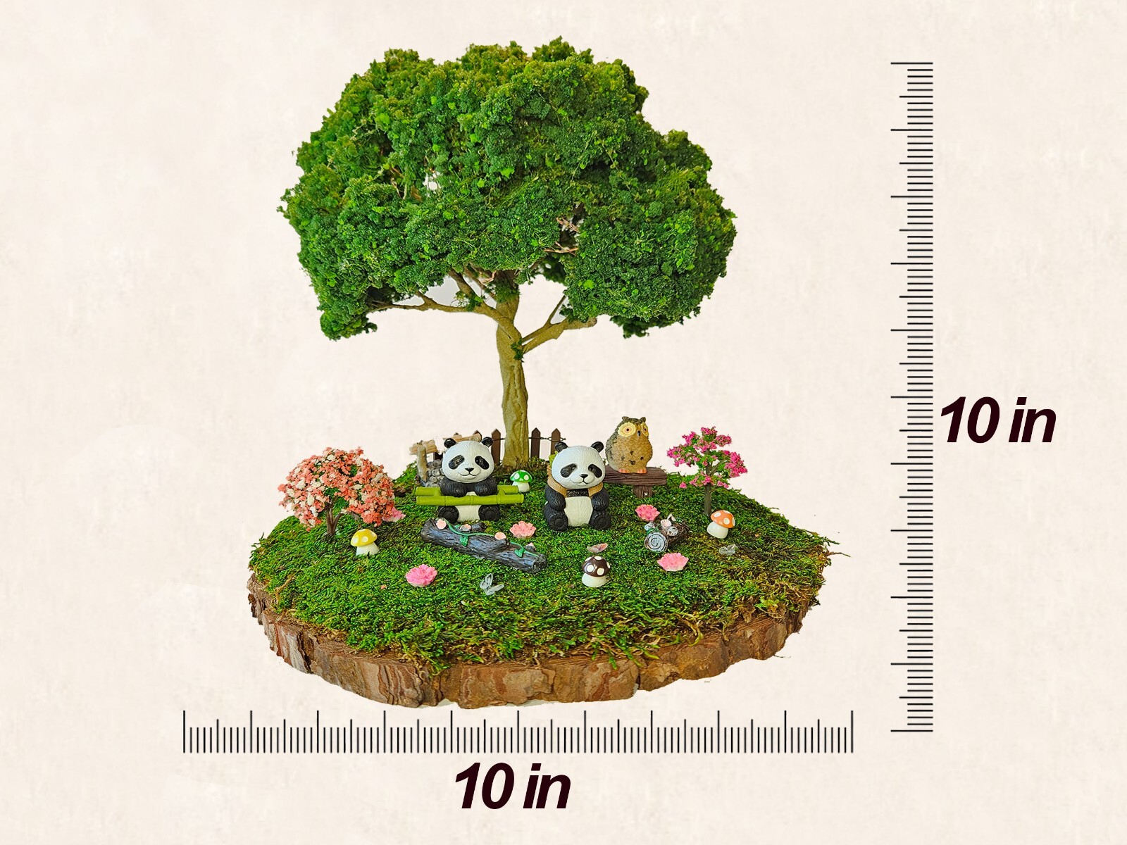 Bonsai Handmade Mini Fake Faux Plants Tree for Home Office Decor Panda Moss