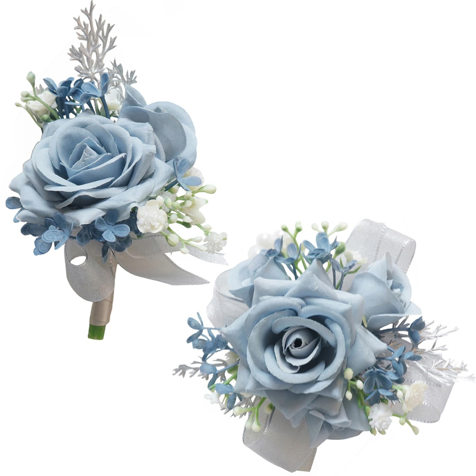 Wrist Corsage and Boutonniere Set Artificial Rose Flowers Accessories for Gro…