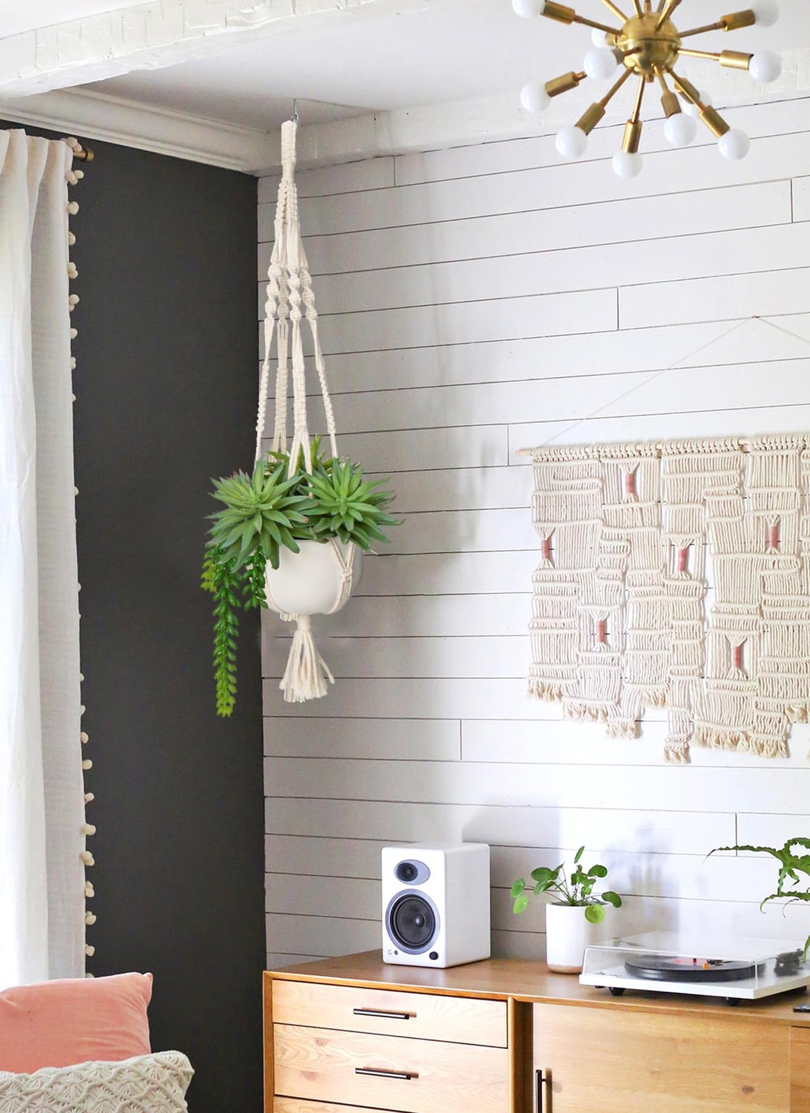 Artificial Hanging Succulents in Ceramic Pot 29.5” Fake String of Pearl Hang…