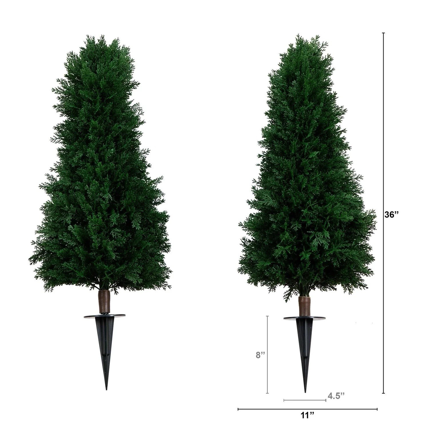 3′ Artificial Cedar Plant with Integrated Ground Stake UV Resistant Set of 2.