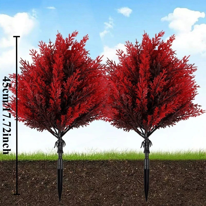 Red Lavender Artificial Ground Stake Flowers no pot 45 cm 17.72 inch