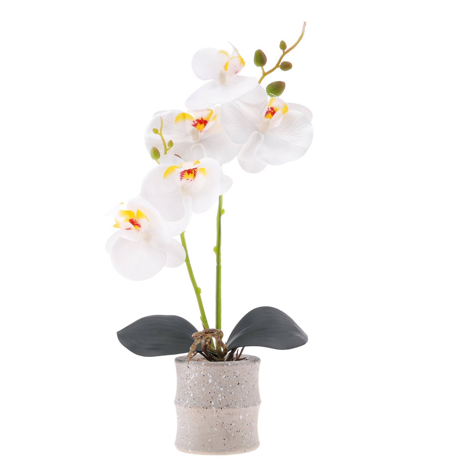 16.5 Inch White Fake Orchids Flowers in Pot Artificial Orchid Flowers Potted …