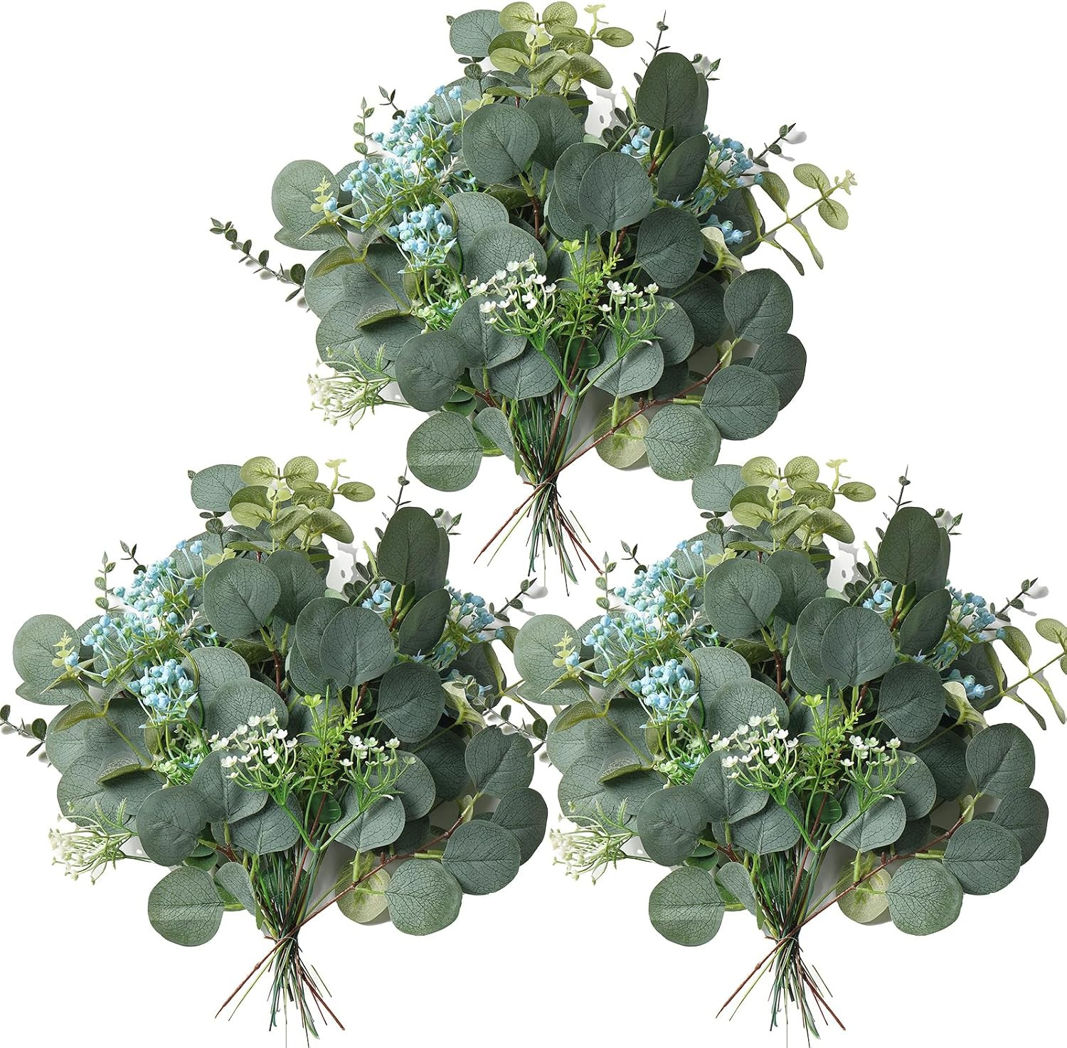 Fake Plants, 20Pcs Mixed Eucalyptus Stems Artificial Flowers, Fake Eucalyptus Le