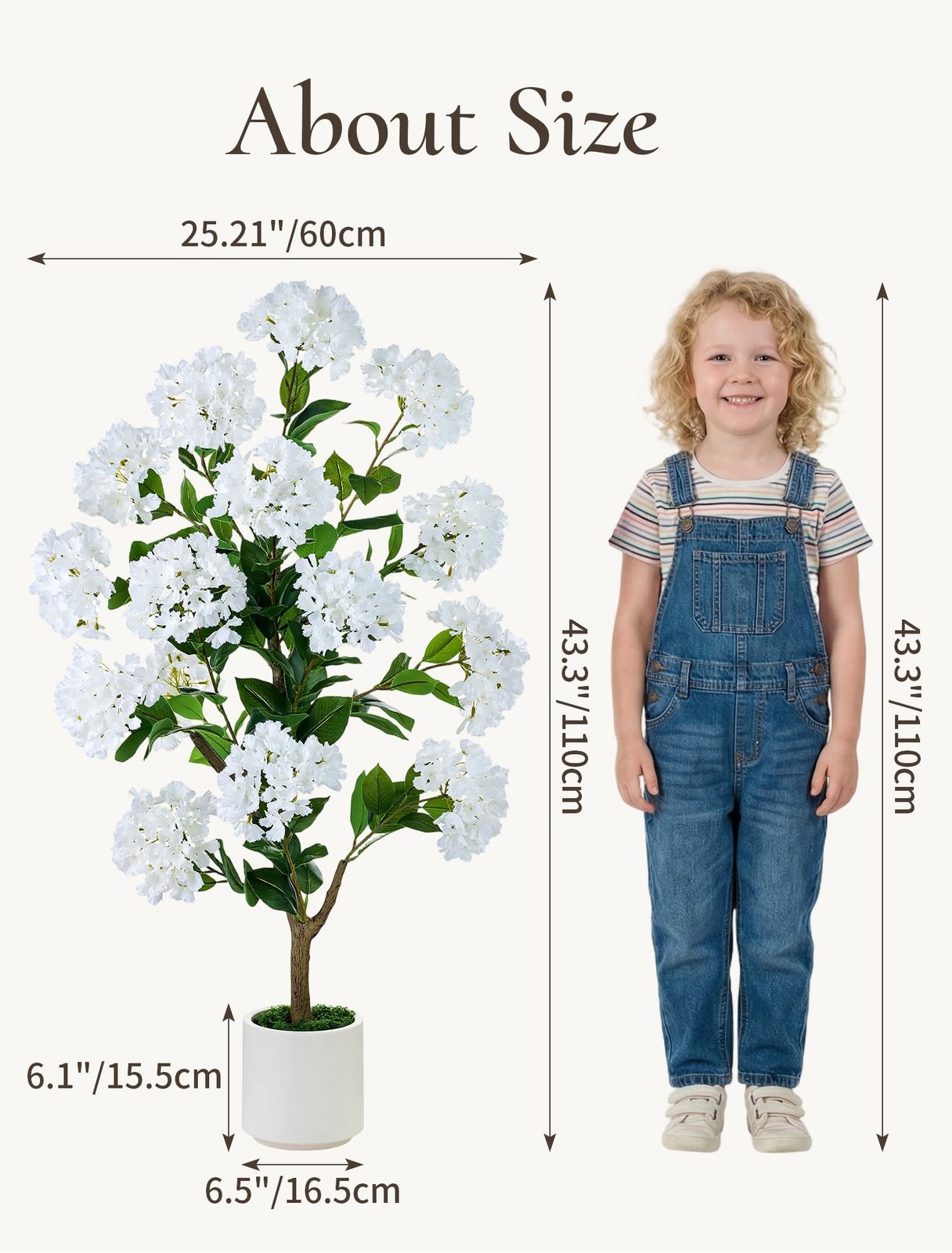 Set of 2 Artificial Crape Myrtle Trees – 3.6Ft Silk Plants for Indoor/Outdoor De