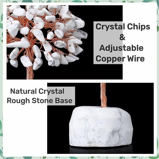 White Howlite Crystals Tree Natural Crystals Gemstones Base Copper Wire Tree …