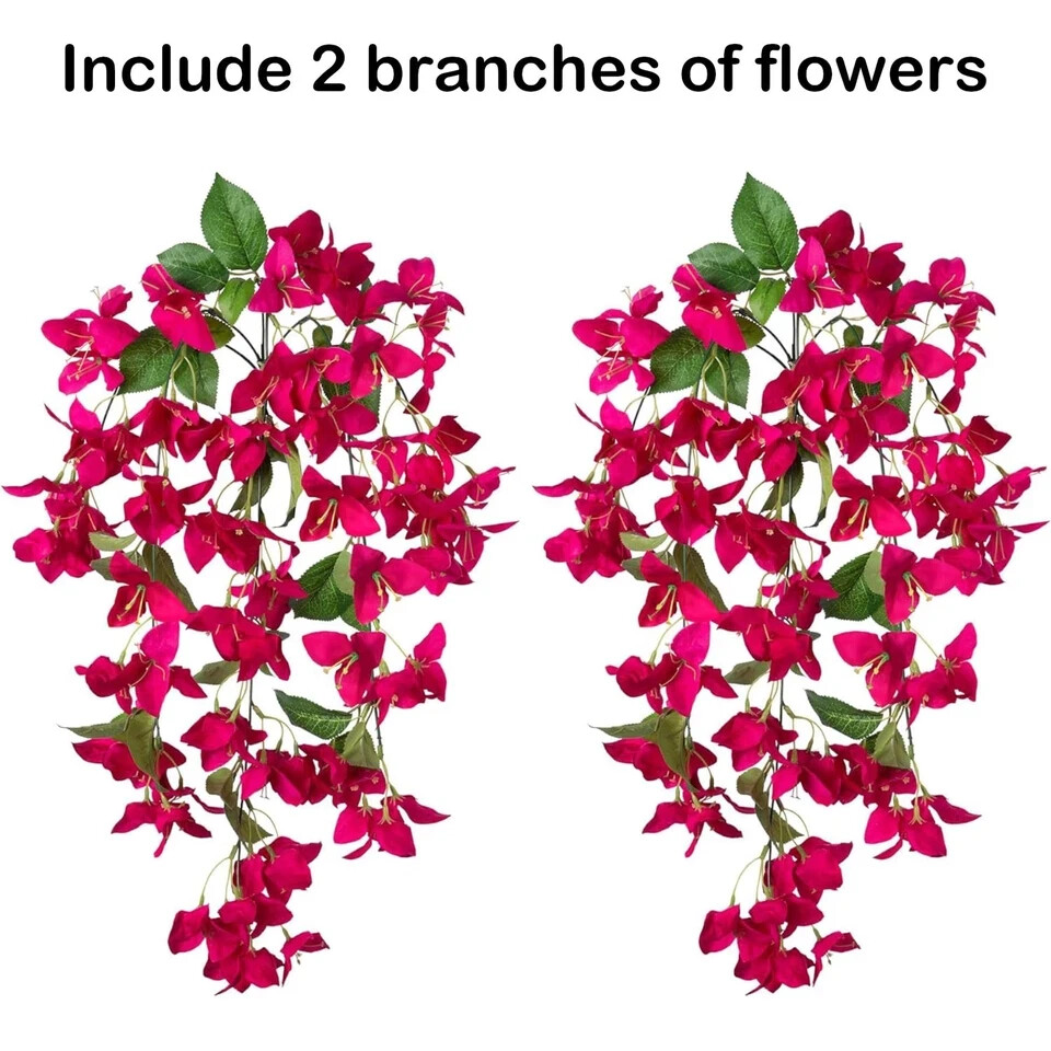 Artificial Bougainvillea Faux Flowers Plants for Outdoor Outside Spring Decor…