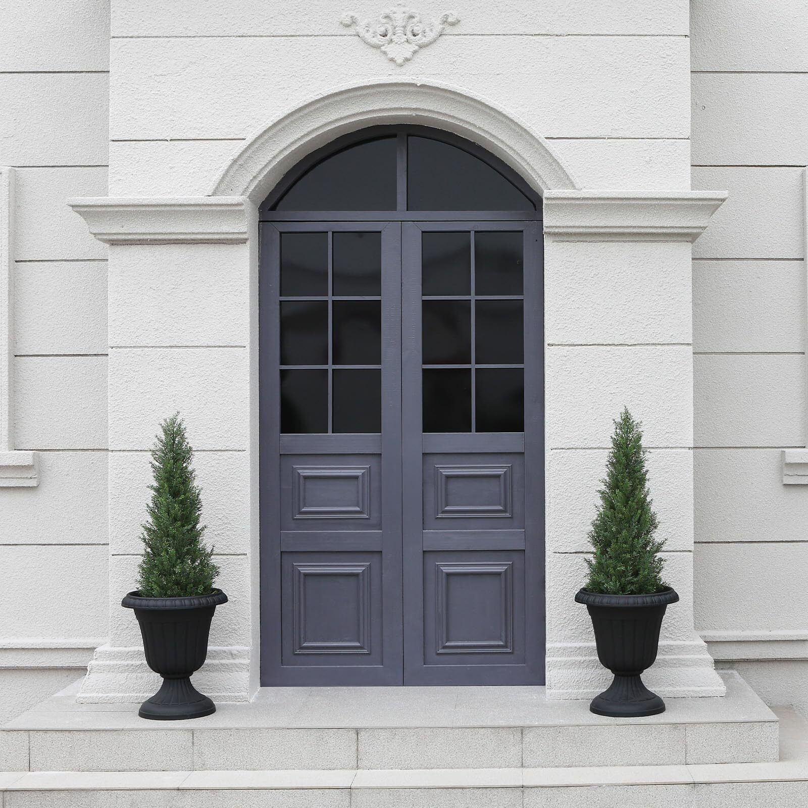Laiwot 3FT Artificial Cedar Topiary Trees for Outdoors Potted Fake Cypress Trees