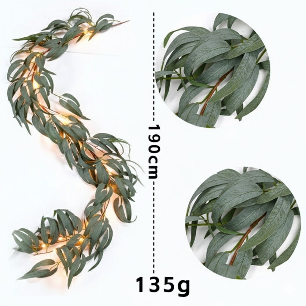 Artificial Eucalyptus Leaves Vine Rattan Fake Greenery for Wedding Table Home