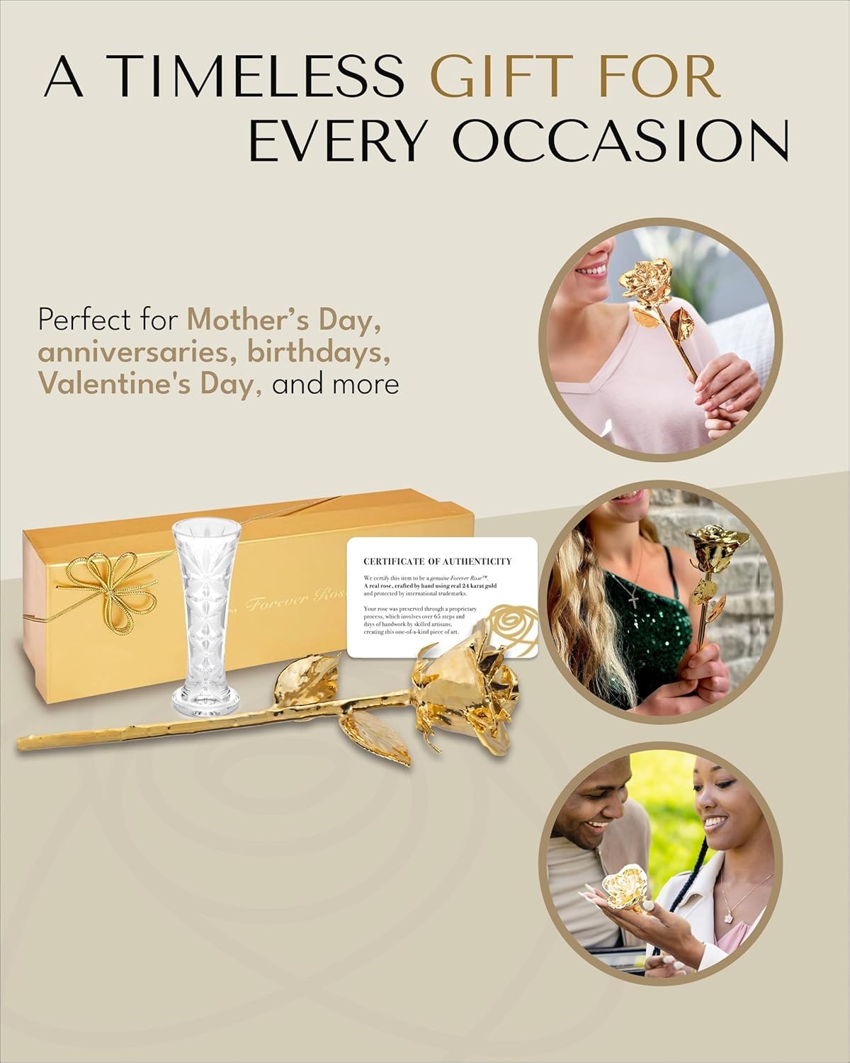 24K Gold Dipped Real Rose – Handmade, Long-Lasting Preserved Flower