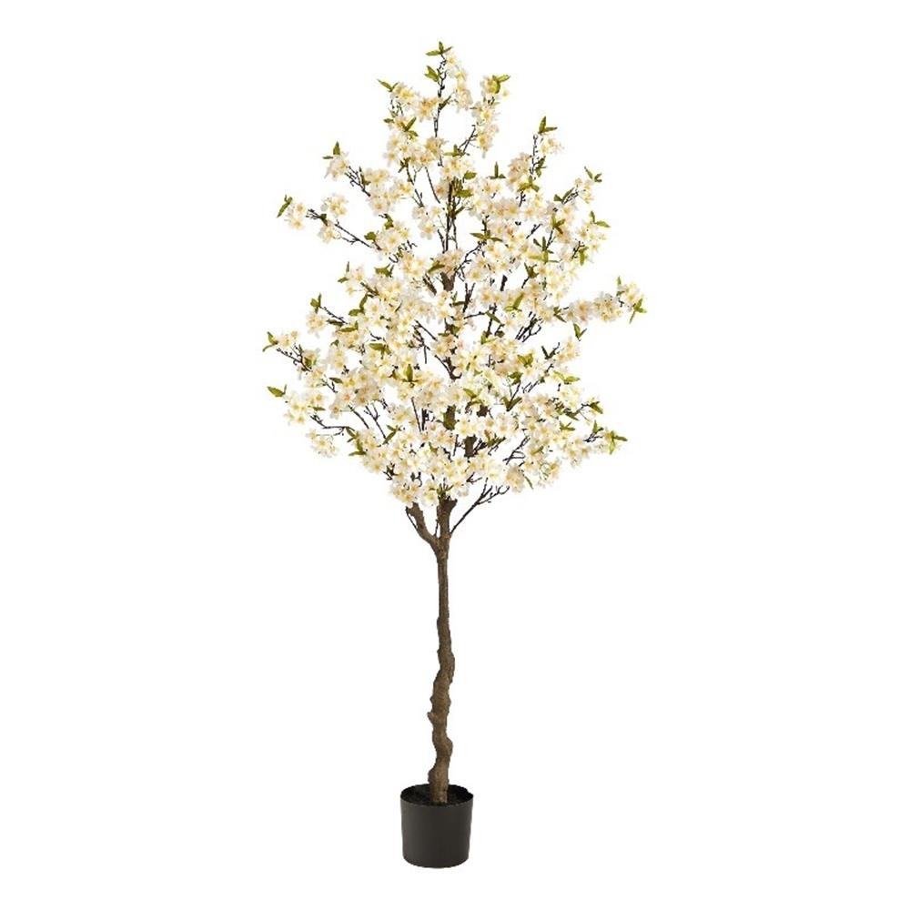 Nearly Natural 6.5ft Apple Flower Artificial Tree in White