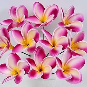 Birthday Gifts for Women 10pcs White Hot Pink Flowers PU Real Touch Flowers