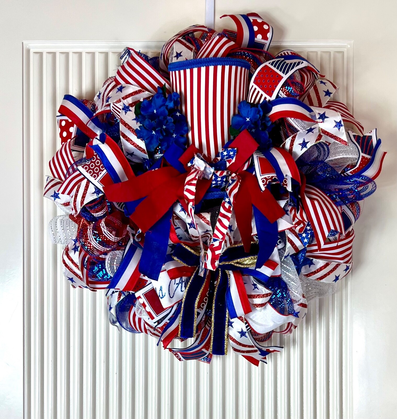 Patriotic Wreath Flag 4th of July Wreath Red White-Blue USA Wreath Uncle Sam