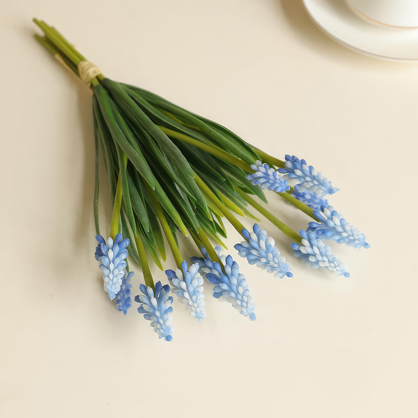 Blue Artificial Grape Hyacinth Faux Flowers Wedding Vase Decor 18 PCS